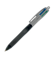 Penna a sfera a scatto multifunzione 4 Colors Grip Pro - punta 1,0mm - nero, blu, rosso, verde  - Bic