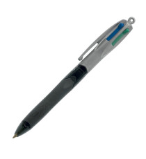 Penna a sfera a scatto multifunzione 4 Colors Grip Pro - punta 1,0mm - nero, blu, rosso, verde  - Bic