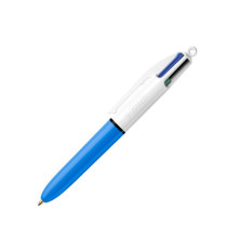 Penna a sfera a scatto multifunzione 4 Colours Mini  - punta 1,0mm - nero, blu, rosso, verde - Bic -  conf. 12 pezzi