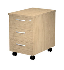 Cassettiera Agorà - 3 cassetti - con ruote - 44 x 60 x 60 cm - rovere