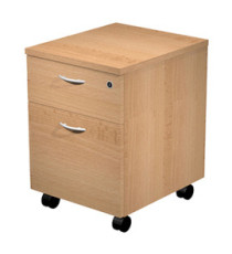 Cassettiera Easy - 1 cassetto + 1 classificatore - con ruote - 41,8 x 52 x 59,5 cm - faggio