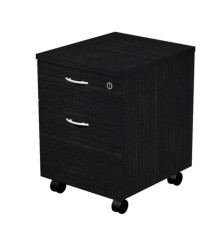 Cassettiera Easy - 1 cassetto + 1 classificatore - con ruote - 41,8 x 52 x 59,5 cm - nero venato