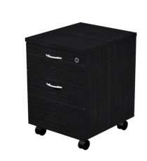 Cassettiera Easy - 1 cassetto + 1 classificatore - con ruote - 41,8 x 52 x 59,5 cm - nero venato