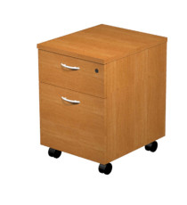 Cassettiera Easy - 1 cassetto + 1 classificatore - con ruote - 41,8 x 52 x 59,5 cm - noce chiaro