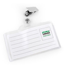 Portabadge con clip - 8,5 x 5 cm - Lebez - conf. 50 pezzi