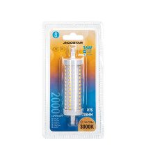 Lampadina led R7S 16W 118mm 2000 lumen 3000K luce calda D29XH118mm Equivalenza lampada incandescente: 126W