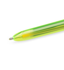 Penna a sfera scatto multifunzione 4 Colorus Fluo  - punta 1,0/1,6mm - 4 colori fluo - fusto giallo fluorescente - Bic -