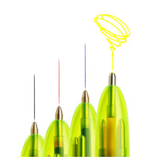 Penna a sfera scatto multifunzione 4 Colorus Fluo  - punta 1,0/1,6mm - 4 colori fluo - fusto giallo fluorescente - Bic -