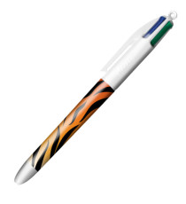 Penna a sfera scatto multifunzione 4 Colours Animalier - punta 1,0 mm - Bic - conf. 3 pezzi