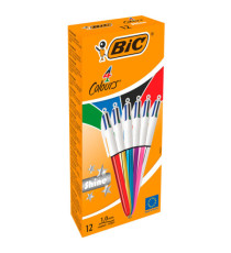 Penna a sfera scatto multifunzione 4 Colours Shine - punta 1,0 mm - fusto colori assortiti - Bic - conf. 12 pezzi