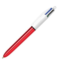 Penna a sfera scatto multifunzione 4 Colours Shine - punta 1,0 mm - fusto colori assortiti - Bic - conf. 12 pezzi