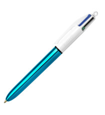 Penna a sfera scatto multifunzione 4 Colours Shine - punta 1,0 mm - fusto colori assortiti - Bic - conf. 12 pezzi