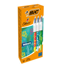 Penna a sfera scatto multifunzione 4 Colours Velours - punta 1,0 mm - 4 colori - Bic - conf. 12 pezzi