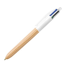 Penna a sfera scatto multifunzione 4 Colours Wood - 1.0 mm - Bic - conf. 12 pezzi