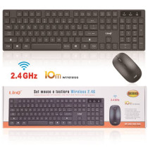 Tastiera e mouse wireless Linq BK8649 nero mouse con rotella - tastiera 104 tasti - WIFI 2,4GHZ  - distanza 10mt