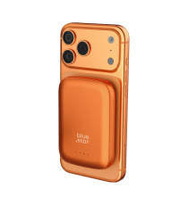 Power bank magnetico Blue Star Slim DG-P8 15W 5000 mAh compatibile MagSafe arancione ricarica fast USB-C wireless fino a 15W