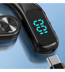 Auricolare Bluetooth Mono Blue Star Hook Nero con Display batteria fino a 25h di conversazione bluetooth 5.5 stabile e veloce