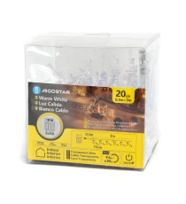 Catena luminosa a batteria 3AA con luci a renna 20 led 3mt - luce calda 3000K,IP20 da interno