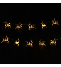 Catena luminosa a batteria 3AA con luci a renna 20 led 3mt - luce calda 3000K,IP20 da interno