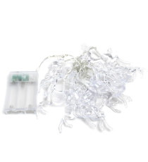 Catena luminosa a batteria 3AA con luci a renna 20 led 3mt - luce calda 3000K,IP20 da interno
