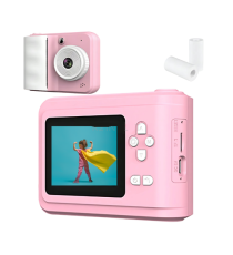 Fotocamera digitale con stampante istantanea S7 rosa - Stampa istantanea delle fotografie su carta adesiva o normale