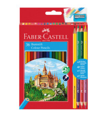 Matita colorata eco Il Castello+3 bicolor + 1 grafite - colori assortiti - Faber-Castell - astuccio 36 pezzi