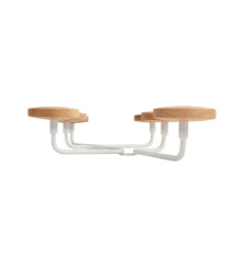 Appendiabiti da muro - 6 posti - 35,5 x 59,5 x 8 cm - metallo/legno - bianco - Alba