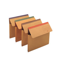 Cartellina a busta Dixie Mec - 200 gr - 33,7 x 26,2 cm - cartoncino avana -rosso - Rexel