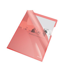 Cartellina a L - A4 - PVC - liscio pesante - rosso cristallo - Esselte - conf. 25 pezzi