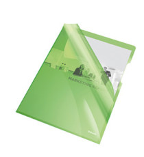 Cartellina a L - A4 - PVC - liscio pesante - verde cristallo - Esselte - conf. 25 pezzi