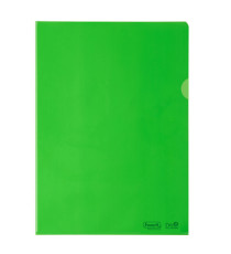 Cartellina a L BioBased - 22 x 30 cm - PE riciclato - liscio pesante - verde - Favorit - conf. 25 pezzi