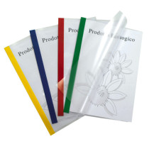 Cartellina per rilegatura Poli 200 - A4 - PP - trasparente buccia - dorso rosso - Sei Rota - conf. 10 pezzi