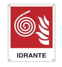 Cartello segnalatore -  25x31 cm - IDRANTE - alluminio - Cartelli Segnalatori
