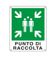 Cartello segnalatore -  25x31 cm - PUNTO DI RACCOLTA - alluminio - Cartelli Segnalatori
