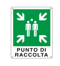 Cartello segnalatore -  25x31 cm - PUNTO DI RACCOLTA - alluminio - Cartelli Segnalatori