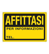 Cartello segnalatore - 30x20 cm - AFFITTASI - PPL - Cartelli Segnalatori