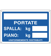 Cartello segnalatore - 30x20 cm - PORTATE: SPALLA/PIANO - alluminio - Cartelli Segnalatori