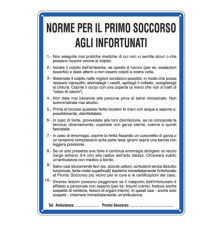 Cartello segnalatore - 33,3x47 cm - NORME DI PRIMO SOCCORSO AGLI INFORTUNATI - alluminio - Cartelli Segnalatori