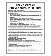 Cartello segnalatore - 50x67 cm - NORME GENERALI PREVENZIONE INFORTUNI - polionda - Cartelli Segnalatori