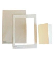 Cartoncino prefustellato - 117 x 170 mm - avorio martellato - Kartos - conf. 10 pezzi