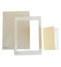 Cartoncino prefustellato - 117 x 170 mm - avorio martellato - Kartos - conf. 10 pezzi