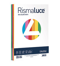 Carta Rismaluce - A3 - 140 gr - mix 6 colori - Favini - conf. 200 fogli
