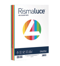 Carta Rismaluce - A3 - 200 gr - mix 8 colori - Favini - conf. 125 fogli