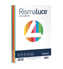 Carta Rismaluce - A3 - 200 gr - mix 8 colori - Favini - conf. 125 fogli