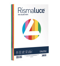 Carta Rismaluce - A4 - 140 gr - mix 6 colori - Favini - conf. 200 fogli
