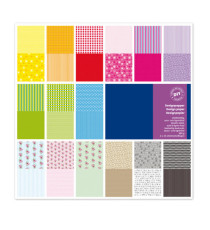 Carta Scarpbooking Vichy - 30,5 x 30,5 cm - 180 gr/m² - colori assortiti - DECO - conf. 30 fogli