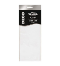 Carta velina - 50 x 76 cm - 20 gr - bianco perlescente - Deco - busta 5 fogli