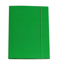 Cartella 3 lembi con elastico - A4 - dorso variabile - cartone plastificato - verde - Cartotecnica del Garda