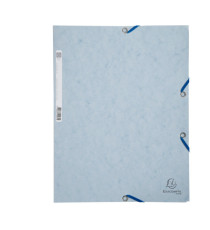 Cartella 3 lembi con elastico angolare - A4 - dorso 0,3 cm - cartoncino Lustrè - grigio chiaro - Exacompta