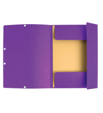 Cartella 3 lembi con elastico angolare - A4 - dorso 0,3 cm - cartoncino Lustrè - viola - Exacompta